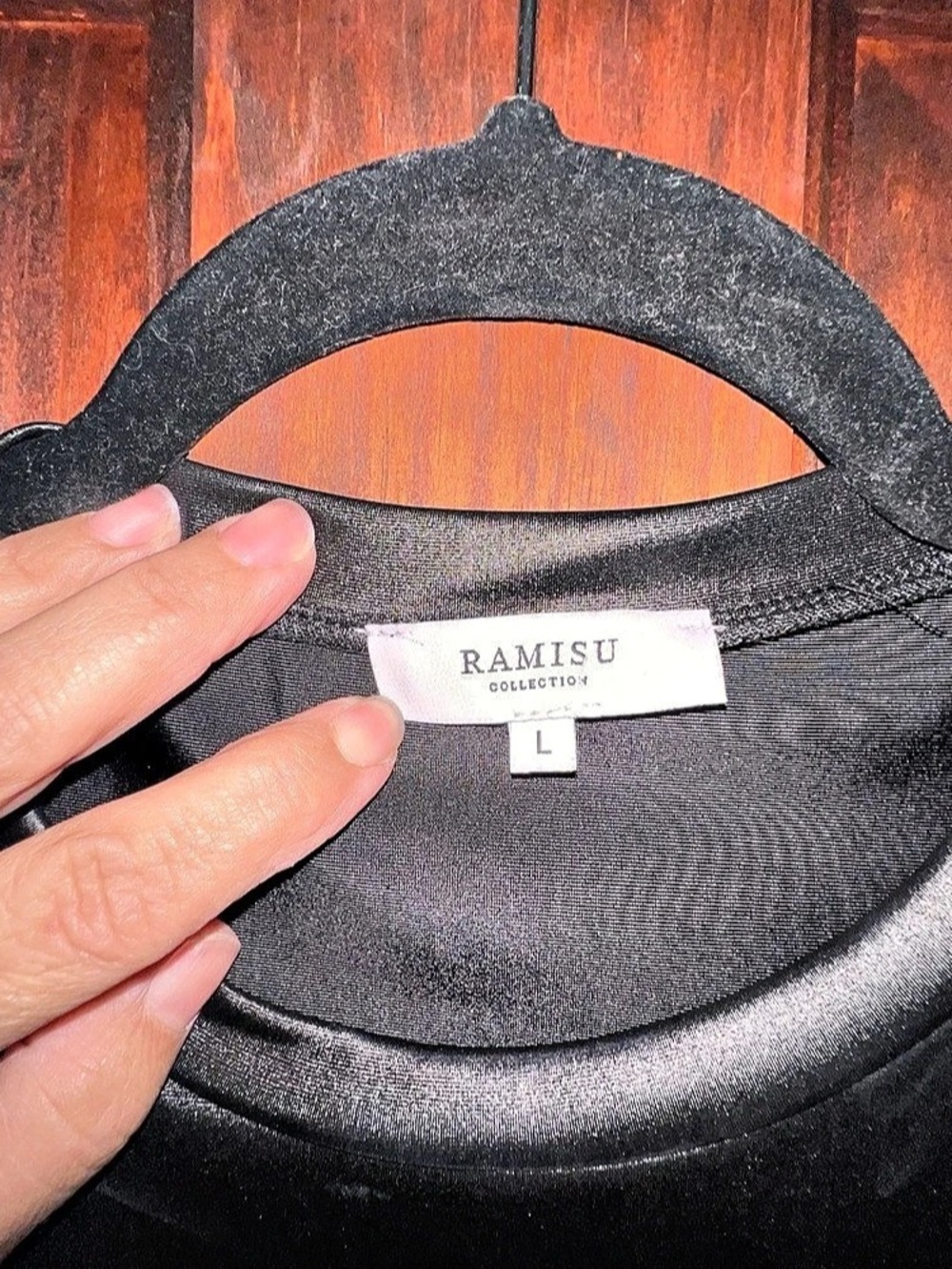 RAMISU Black Faux Leather Long Sleeve Ruched Drawstring Bodycon Mini Dress - Picture 3 of 4